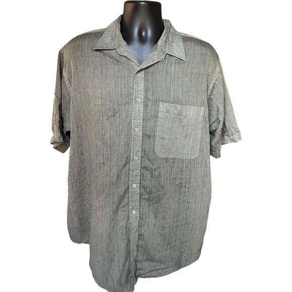 Impact Single Needle Tailoring Shirt Green Boxy Fit 90s Vintage Casual Mens - Picture 1 of 4